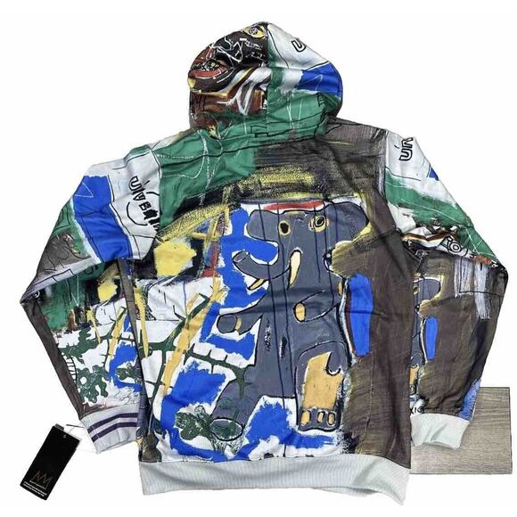 Jean-Michel Basquiat + Members Only Mens Medium Pullover Hoodie Sweatshirt Shirt - Picture 5 of 5